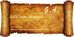 Gönye Aranka névjegykártya