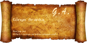 Gönye Aranka névjegykártya